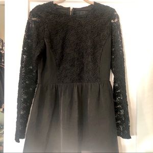 Dolce Vita Black Dress w Sheer Sleeves and Detail